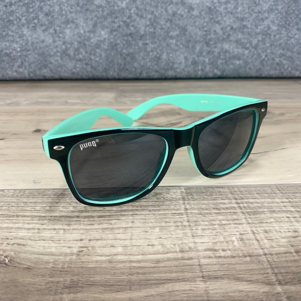 PUGS Style #C6 Elite Sunglasses Classic Black/Green Frames and Lenses Unisex